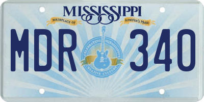 MS license plate MDR340