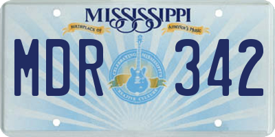 MS license plate MDR342