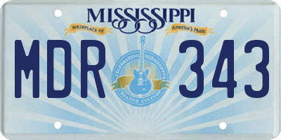 MS license plate MDR343