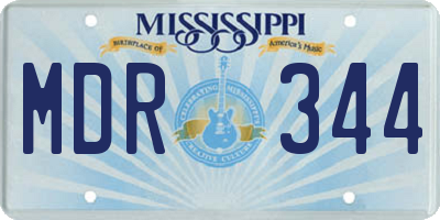 MS license plate MDR344