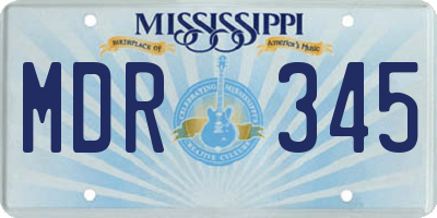 MS license plate MDR345