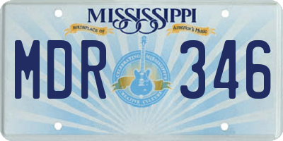MS license plate MDR346