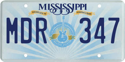 MS license plate MDR347