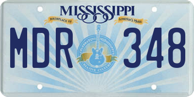 MS license plate MDR348