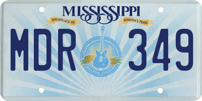 MS license plate MDR349