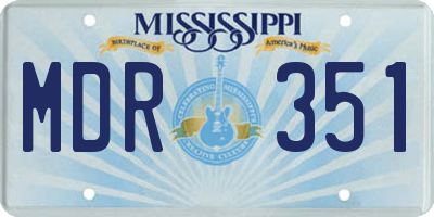 MS license plate MDR351