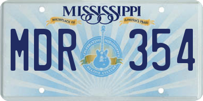 MS license plate MDR354