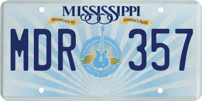 MS license plate MDR357