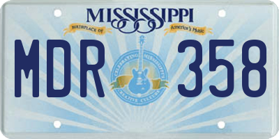 MS license plate MDR358
