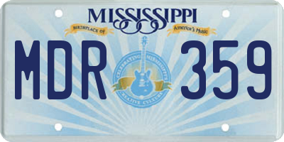MS license plate MDR359