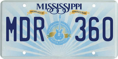 MS license plate MDR360