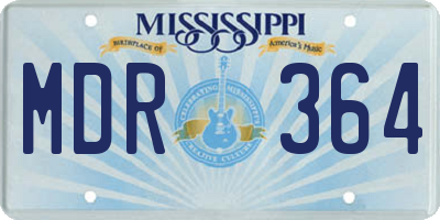 MS license plate MDR364