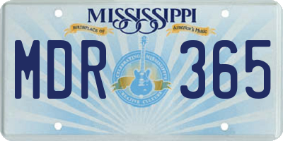 MS license plate MDR365