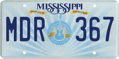 MS license plate MDR367