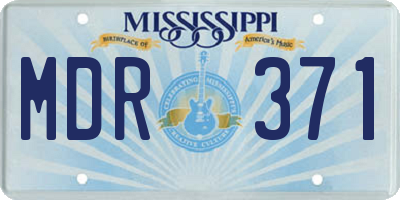 MS license plate MDR371