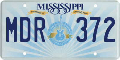 MS license plate MDR372