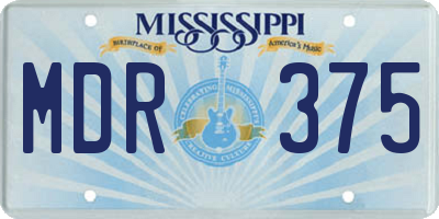 MS license plate MDR375