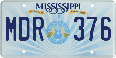 MS license plate MDR376