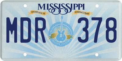 MS license plate MDR378