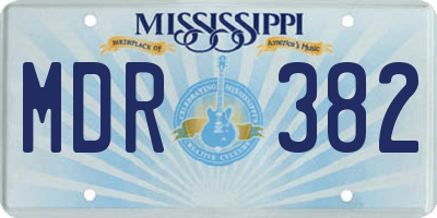 MS license plate MDR382