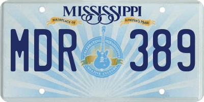 MS license plate MDR389