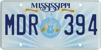MS license plate MDR394