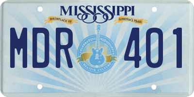 MS license plate MDR401