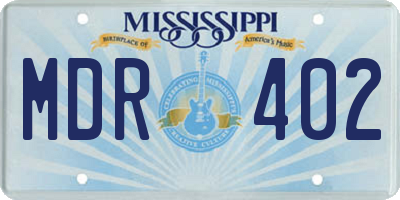 MS license plate MDR402
