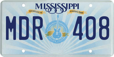 MS license plate MDR408