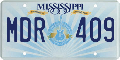 MS license plate MDR409