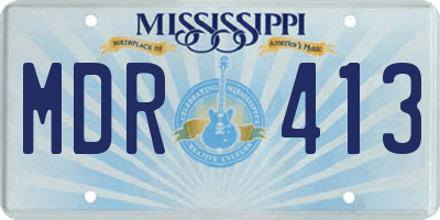 MS license plate MDR413