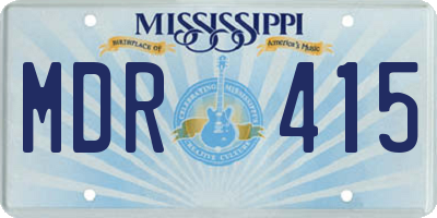 MS license plate MDR415