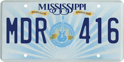 MS license plate MDR416