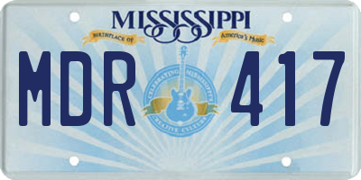 MS license plate MDR417
