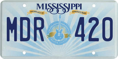 MS license plate MDR420