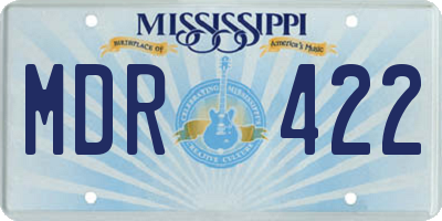 MS license plate MDR422
