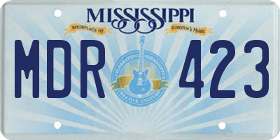 MS license plate MDR423