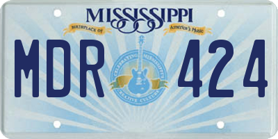 MS license plate MDR424