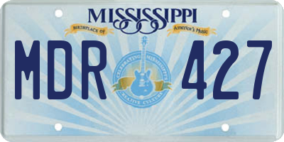 MS license plate MDR427