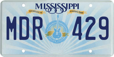 MS license plate MDR429