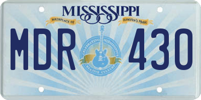 MS license plate MDR430
