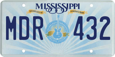 MS license plate MDR432