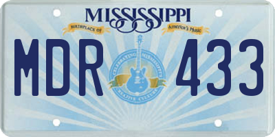 MS license plate MDR433