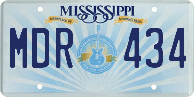 MS license plate MDR434
