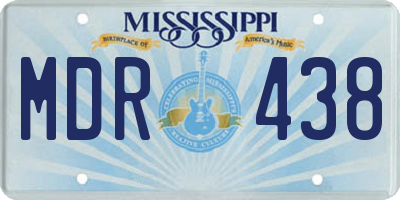 MS license plate MDR438