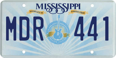 MS license plate MDR441