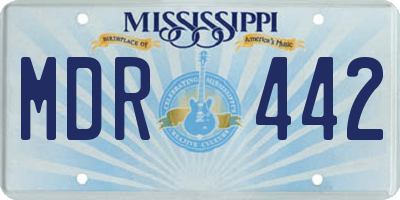 MS license plate MDR442