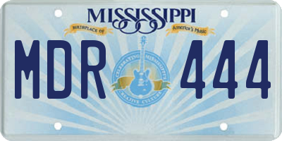 MS license plate MDR444