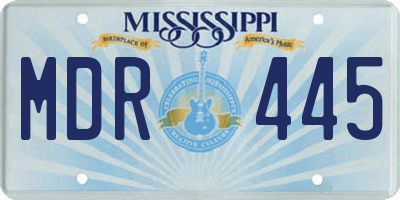 MS license plate MDR445