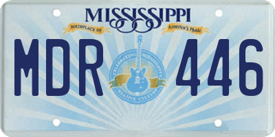 MS license plate MDR446
